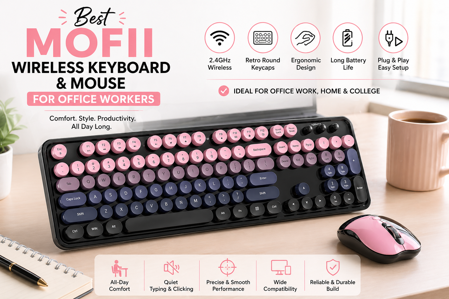 Best MOFII Wireless Keyboard and Mouse for Office worker's