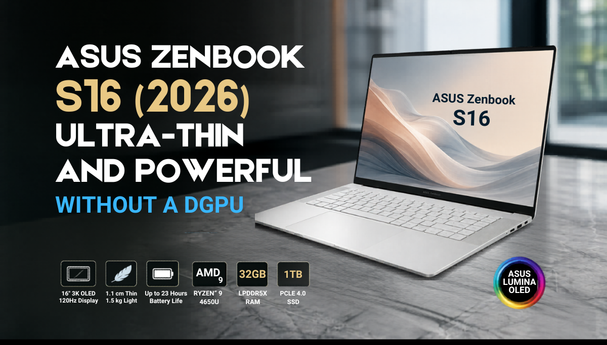 ASUS Zenbook S16 (2026) Ultra Thin and Powerful without a dGPU