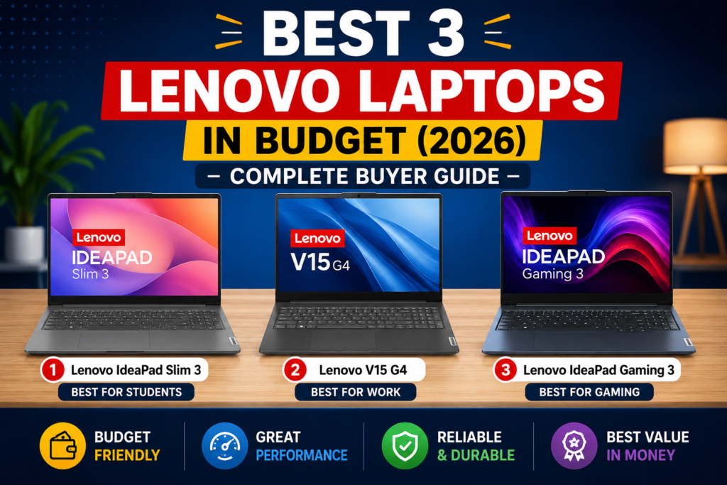 Best 3 Lenovo Laptops in Budget (2026) – Complete Buyer Guide