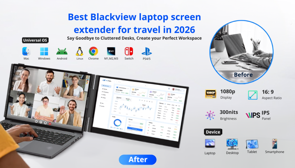 Best Blackview laptop screen extender for travel in 2026